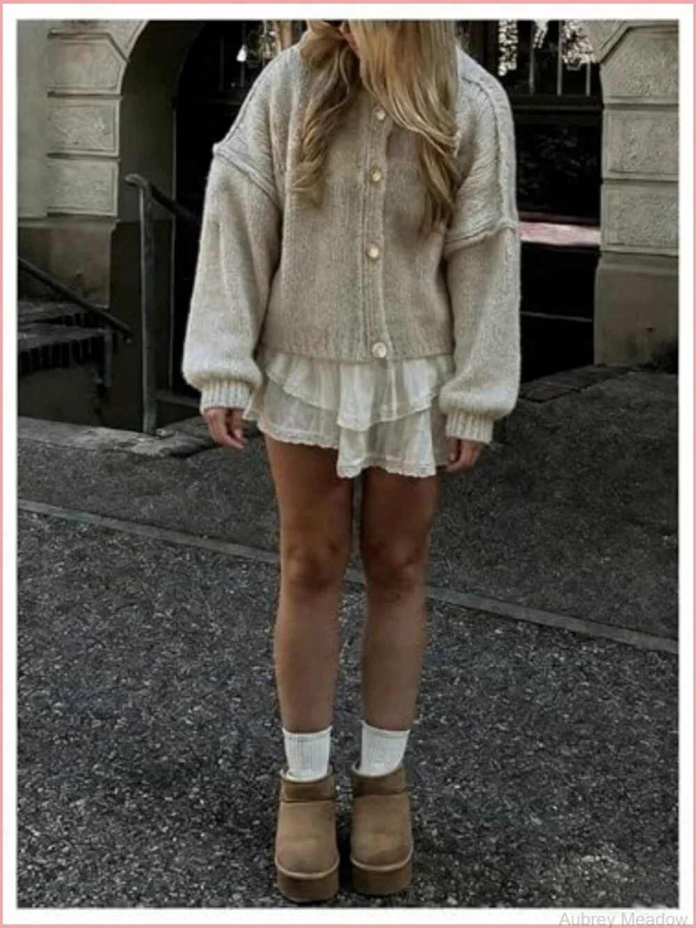 Oversized Button Up Cardigan Sweater Bishop Sleeve Fall Winter - Picture 4 of 5
